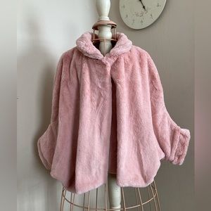 Blush Pink Faux Fur Shawl